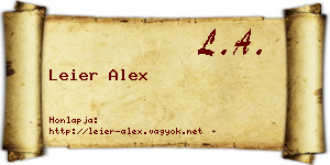 Leier Alex névjegykártya